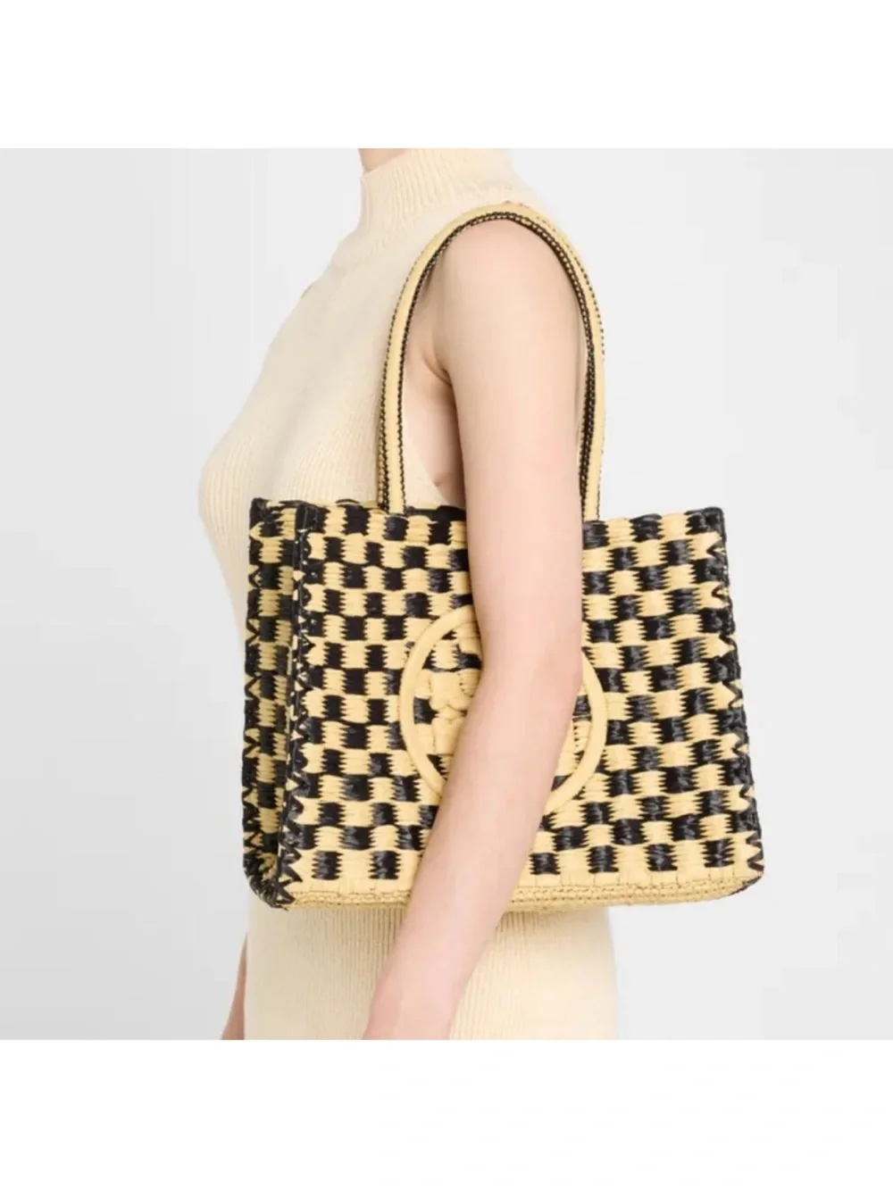 Tory Burch Ella Crocheted Raffia Tote NWT